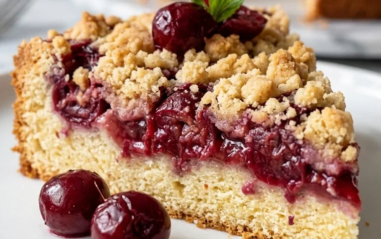 Kirsch Extract-Streusel-Kuchen