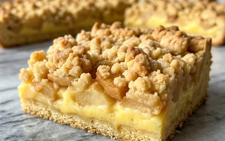 Apfelkuchen Blech: Pudding & Streusel – Himmlisch!