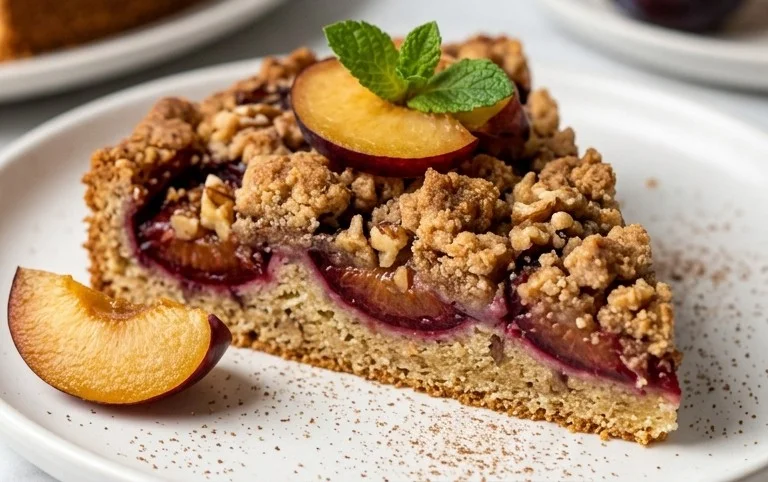 Walnuss-Zwetschgenkuchen mit Zimt-Streuseln