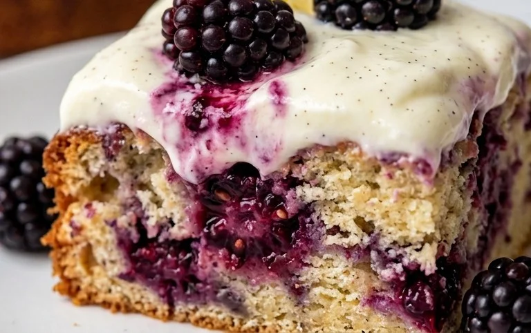 Blackberry Cake with Greek Yogurt and Vanilla