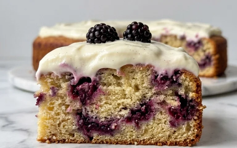 Saftiger Brombeerkuchen mit Griechischem Joghurt & Vanille